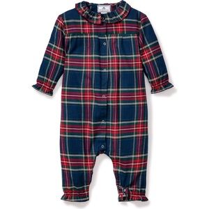 Petite Plume Baby Brushed Twill Madeline Romper in Windsor Tartan